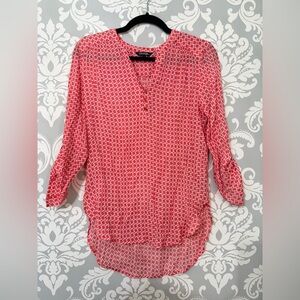 10/$25 • George‎ Geometric Tunic Tab Sleeve Blouse